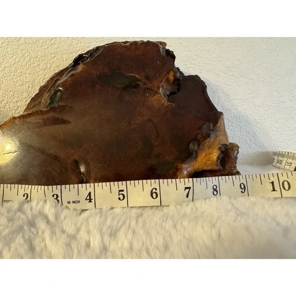 Burl Wood Jewelry Or Trinket Box With Lid Live Edge Deep Color‎ Vintage